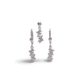 Silver white stone hanging jewellery set