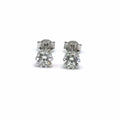 Silver white stone eight claw earrings