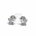 Silver white stone butterfly earrings