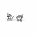 Silver white stone butterfly earrings