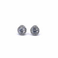 Silver white stone stud earrings