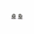 Silver white stone heart earrings