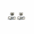 Silver white stone infinity sterling silver earrings