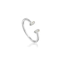 Silver shiny adjustable ring