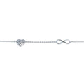 Silver bracelet with openwork heart motif and infinity sign