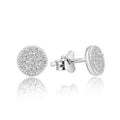 Silver round white stud stud earrings with white gemstone