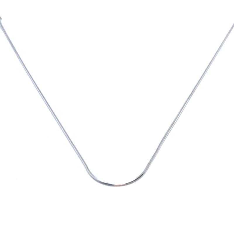 snake chain 45cm in hallmarked, rhodium-plated 925 sterling silver – front view – DRESCHER Jewellery®