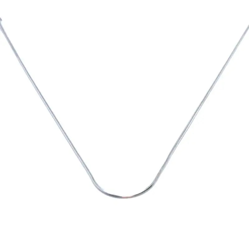 snake chain 45cm in hallmarked, rhodium-plated 925 sterling silver – front view – DRESCHER Jewellery®