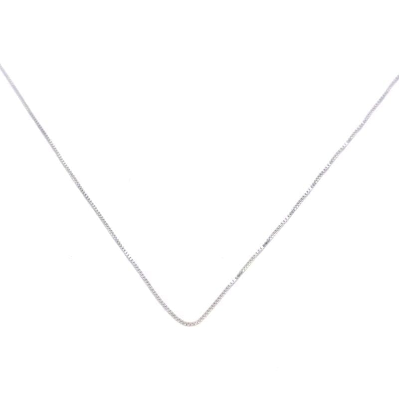 Cube chain /thin/ 45cm in hallmarked, rhodium-plated 925 sterling silver – alternate front view – DRESCHER Jewellery®