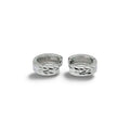 Silver circular engraved line hoop earrings