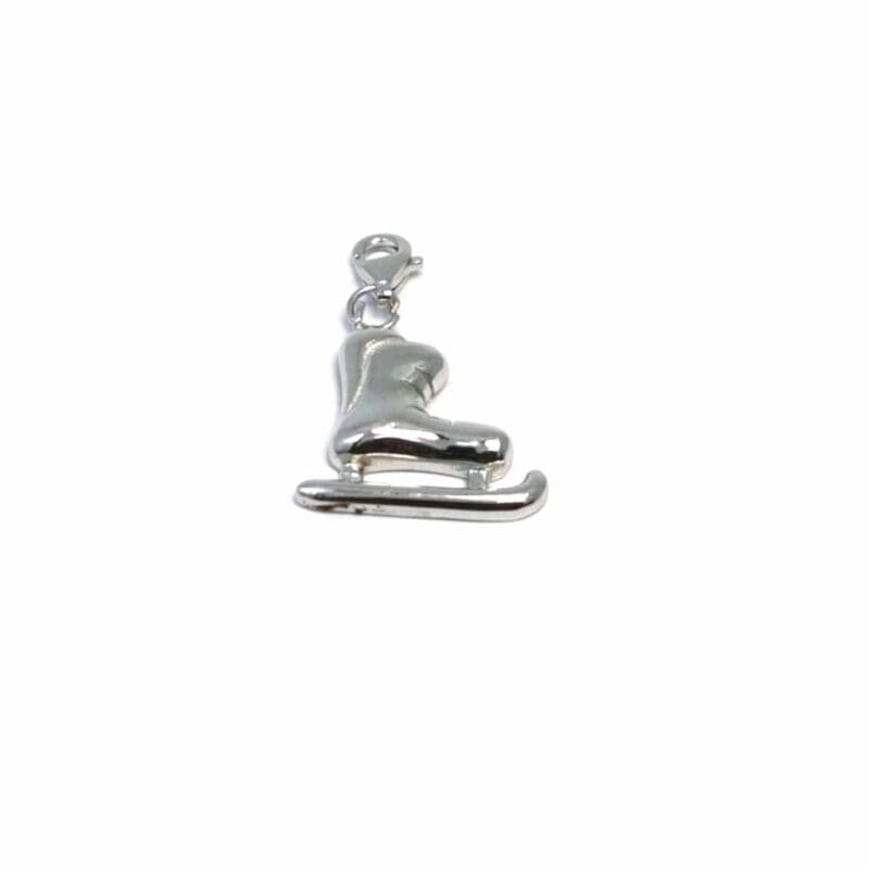 skate medal in hallmarked, rhodium-plated 925 sterling silver – front view – DRESCHER Jewellery®