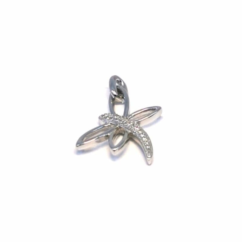 stone dragonfly pendant in hallmarked, rhodium-plated 925 sterling silver – alternate front view – DRESCHER Jewellery®