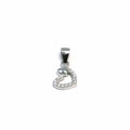 Silver stone heart pendant