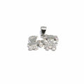 Pair of silver heart pendant with stones