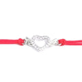 Silver stone heart heart angel wing red cotton protective bracelet