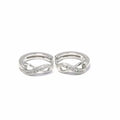 Silver stone infinity hoop earrings