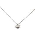 Silver chain with white stone double snowflake pendant