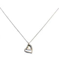 Silver chain with white stone double heart pendant