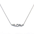 Silver chain with white stone hoop and integrated pendant