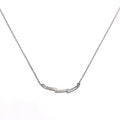Silver chain with sectional white stone built-in pendant
