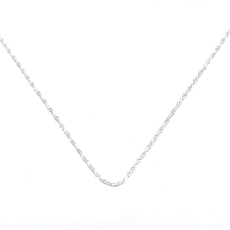 chain Singapore 50cm in hallmarked, rhodium-plated 925 sterling silver – alternate front view – DRESCHER Jewellery®