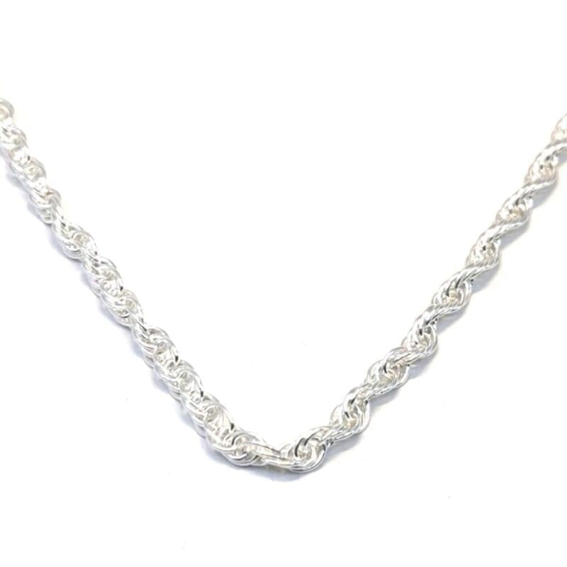 chain Walles 45cm /thickness/ in hallmarked, rhodium-plated 925 sterling silver – alternate front view – DRESCHER Jewellery®