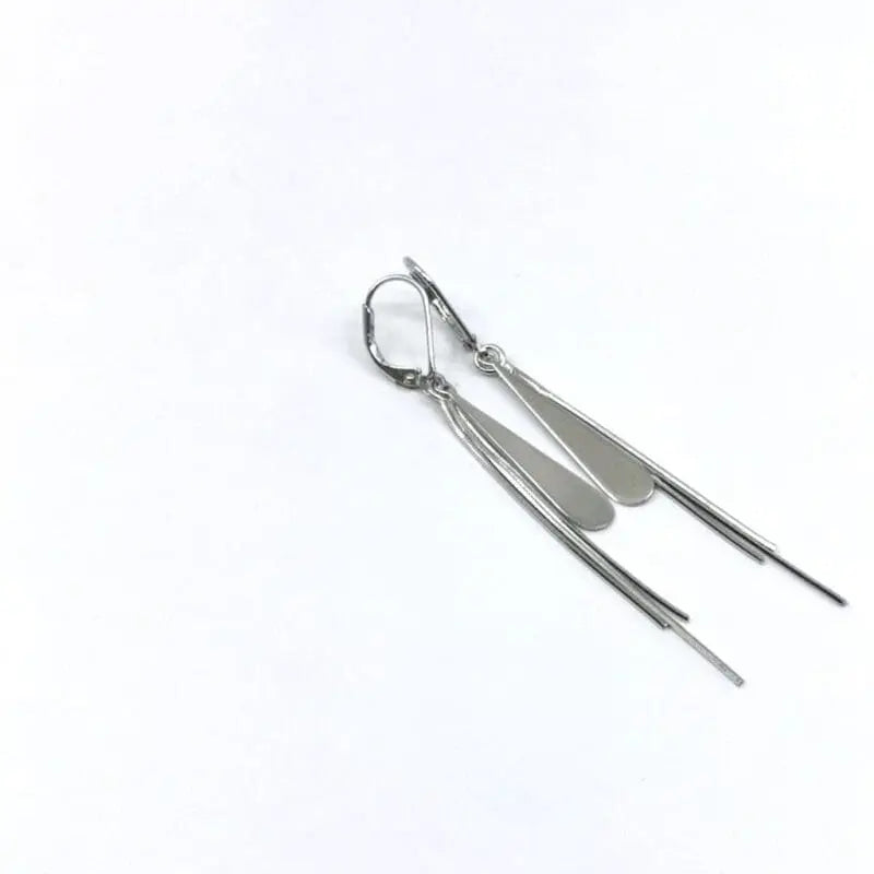 Silver dangle design earrings