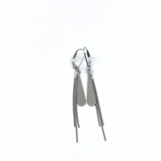 Silver dangle design earrings