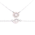 Silver lotus flower chain with bracelet