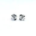 Silver four leaf clover earrings with white stones