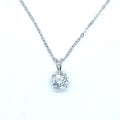Silver necklace with white stone pendant