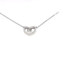 Silver necklace with white stone heart pendant