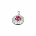 Silver red stone pendant