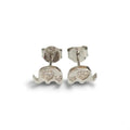 Silver stekker elephant earrings with white stone decoration