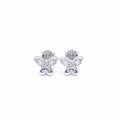 Silver sterling silver white stone butterfly earrings