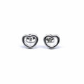 Silver heart contour earrings