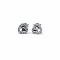 Silver heart butterfly earrings
