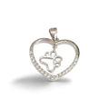 Silver Tappanche heart pendant with white stone