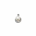 White stone beaded silver pendant