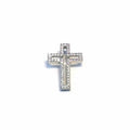 White stone contoured cross pendant