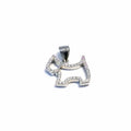 White stone contoured dog pendant