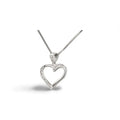 White stone contoured heart pendant