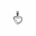 White stone contoured heart pendant