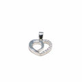 White stone contoured heart pendant