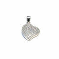 White heart pendant with many stones