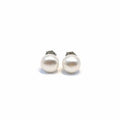 Beaded silver stud earrings with 8-9 mm beads