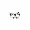 Beaded heart silver stud earrings