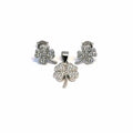 Shamrock silver stud earrings with pendant