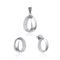 Oval Fantasy with white stoned chevron set