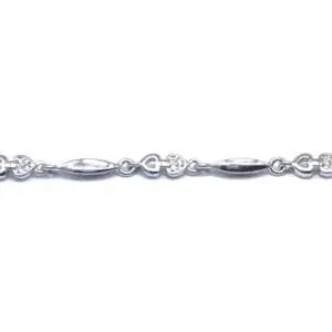 Silver double heart bracelet with stones